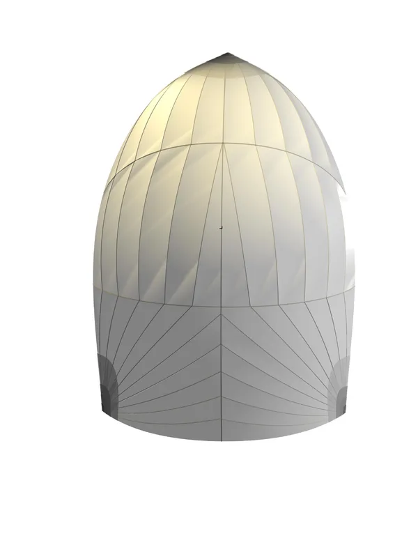 3D-Ansicht des Streamline Spinnakers im Radialschnitt