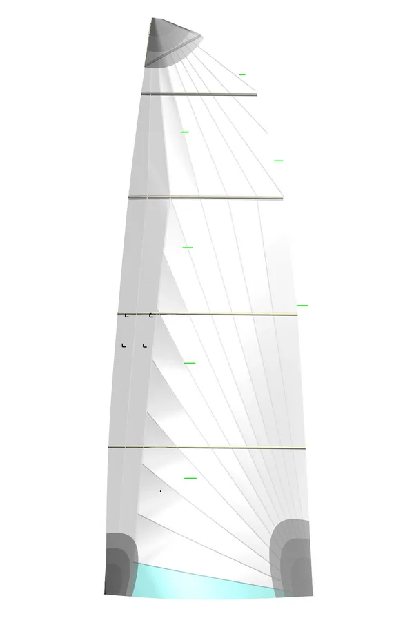 3D-Ansicht des Streamline Großsegels MK3 im Radialschnitt